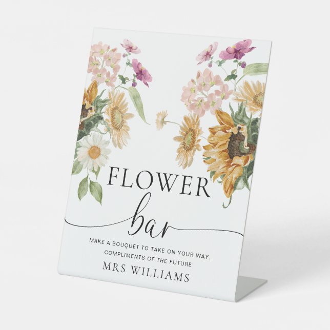 Mews Sunflower Fall Blumenblume Blume Bar Sockelschild (Vorderseite)