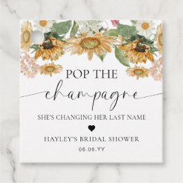 Mews Sunflower Pop Champagner-Brautparty Geschenkanhänger