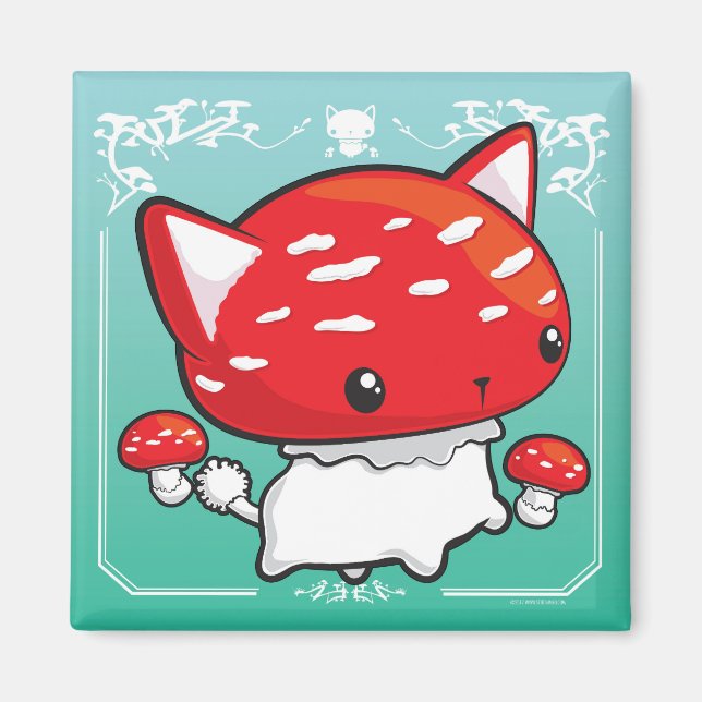 Mewshroom aquamarin Magnet niedlich Katzenpilz (Vorne)