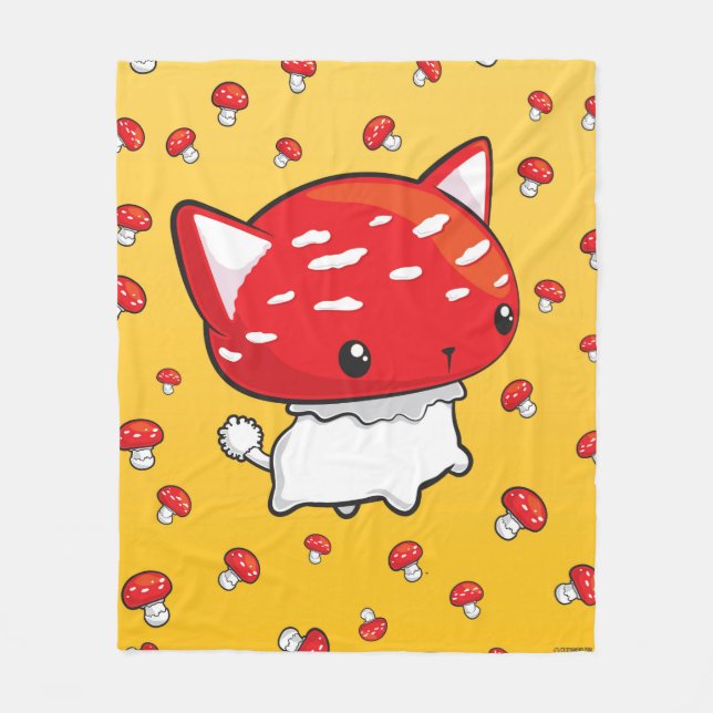 Mewshroom umfassender niedlicher Katzenpilz Fleecedecke (Vorderseite)