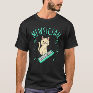 Mewsician-Katze spielt Klavier-Musik-Player-Musike T-Shirt
