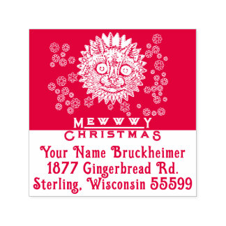 MEWWWY CHRISTMAS Briefmarke Permastempel