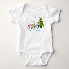 Mewwwy Kissmas Penguins, Schlitten und Baum Baby Strampler