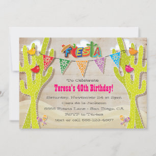 mexicaine Fiesta Cactus papel rustique invitations
