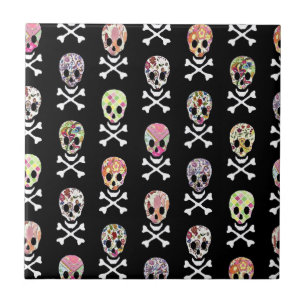 Mexicaine Jour de la mort Crâne Crossbones Carreau