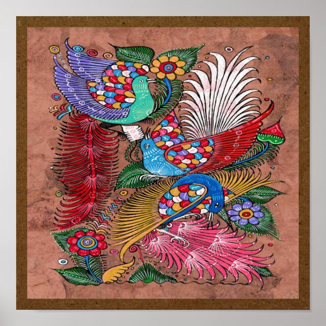 Mexican Amate Bark Painting 3 - Sweet Story Poster (Vorne)