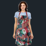 Mexican American Flags Schürze<br><div class="desc">* This image has layers of the Mexican Flag and the American Flag art, both treated with a distressed worn-out look. * Colorful and festive apron for Hispanic Heritage Month, Cinco De Mayo or Latino Themed Event Cook Wear * * Three size options. * Choose color for the straps. *...</div>