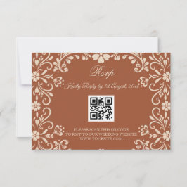 Mexican Art Terracotta Wedding RSVP Karte