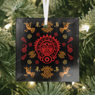 Mexican Aztec Art Wohngestaltung Ornament Aus Glas