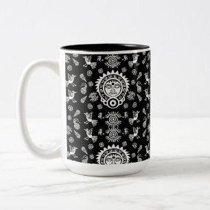 Mexican Aztec Art Wohngestaltung Zweifarbige Tasse