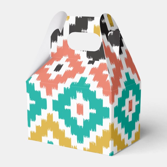Mexican Aztec Tribal Print Ikat Diamond Muster Geschenkschachtel (Vorderseite)