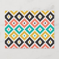 Mexican Aztec Tribal Print Ikat Diamond Muster