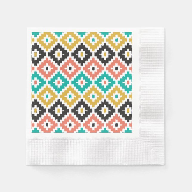 Mexican Aztec Tribal Print Ikat Diamond Muster Serviette (Vorderseite)