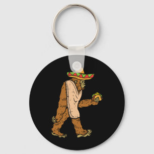 Mexican Bigfoot Sombrero Taco El Squatcho Fun Cinc Schlüsselanhänger