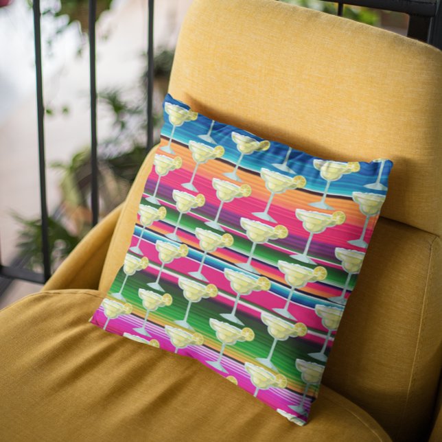Mexican Blanket Margarita Colorful Serape Kissen (Von Creator hochgeladen)