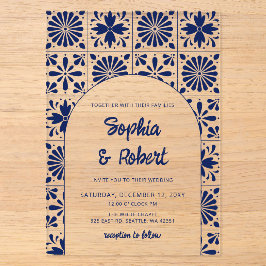 Mexican Blue Talavera Tiles Wedding Acryleinladungen
