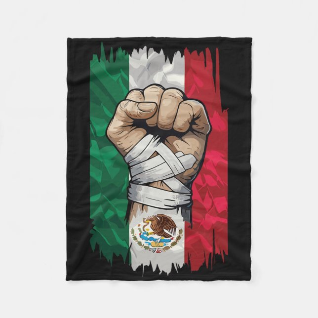 Mexican Boxing Fist Strength Heritage Fleecedecke (Vorderseite)