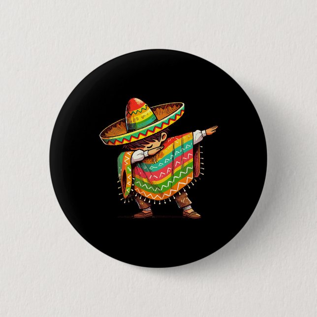 Mexican Boy Dabbing Funny Cinco De Mayo Button (Vorderseite)