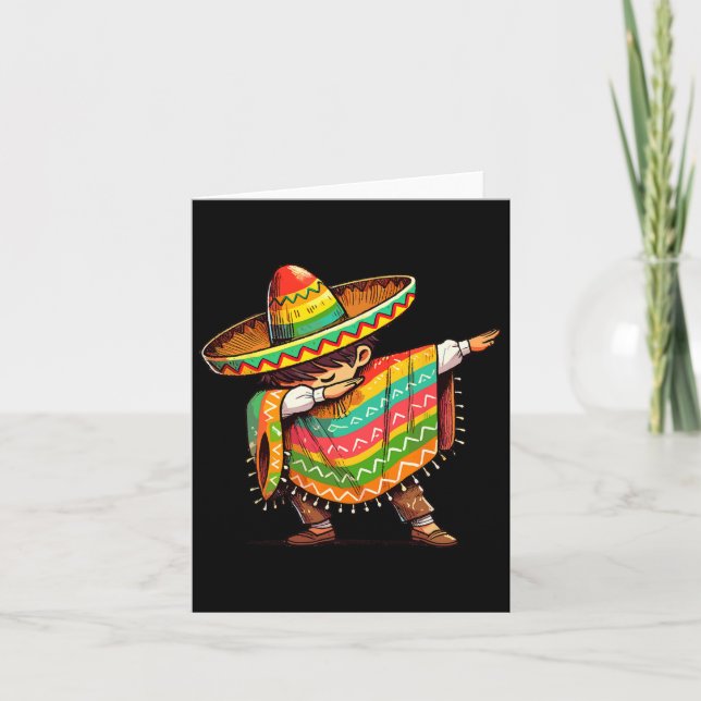 Mexican Boy Dabbing Funny Cinco De Mayo Karte (Vorderseite)