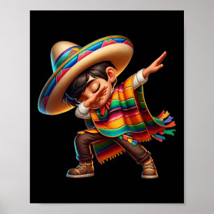 Mexican Boy Dabbing Poncho Cinco De Mayo 2 Poster