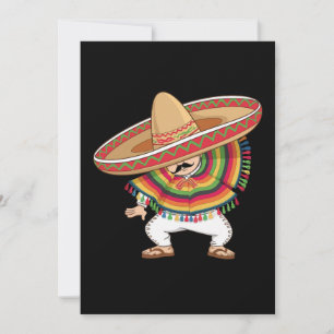 Mexican Boy Dabbing Poncho Cinco de Mayo Einladung
