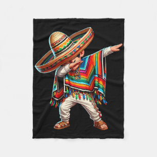 Mexican Boy Dabbing Poncho Cinco De Mayo Fleecedecke