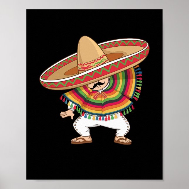 Mexican Boy Dabbing Poncho Cinco de Mayo Poster (Vorne)