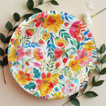 Mexican Bright Floral Fiesta Papierplatte