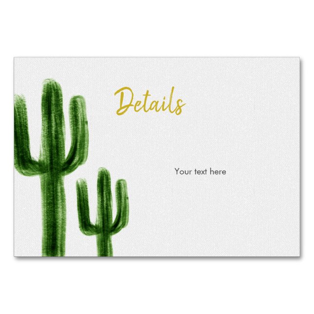 Mexican Cactus Insert Card Tischnummer (Vorderseite)