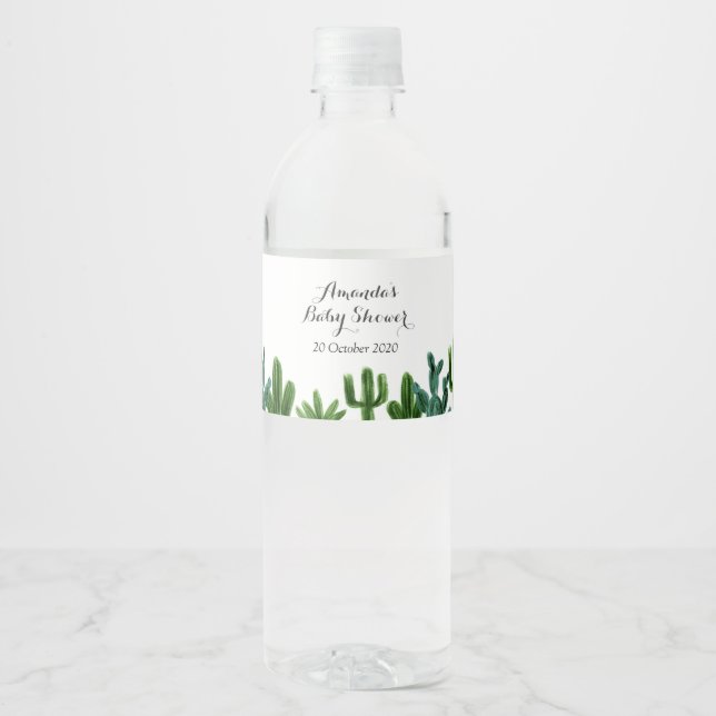 Mexican Cactus Water Bottle Labels (Vorderseite)