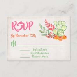 Mexican Cactus Wedding RSVP Response Cards Karte