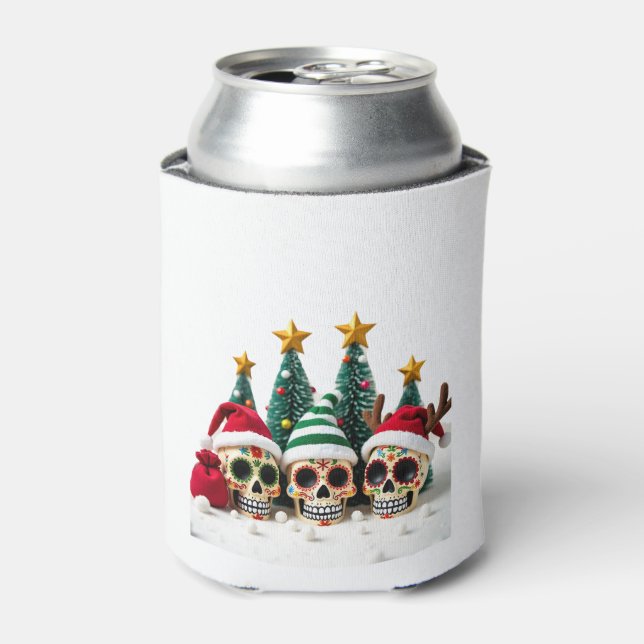 Mexican Calavera Santa Flower Sugar Skull Christma Dosenkühler (Kanne Vorderseite)