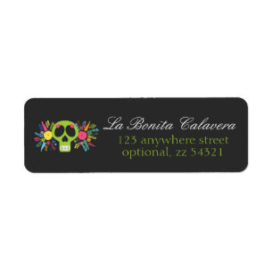 Mexican Calavera Sugar Skull Floral Rücksendeadres