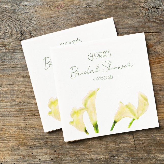 Mexican Calla Lily Brautparty Paper Napkin Serviette (Von Creator hochgeladen)