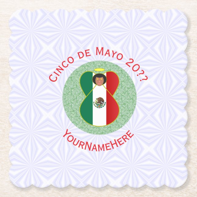Mexican Cinco de Mayo Angel Personalisiert Untersetzer (Vorderseite)