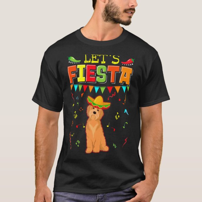 Mexican Cinco De Mayo Fiesta Let's Fiesta Goldend T-Shirt (Vorderseite)