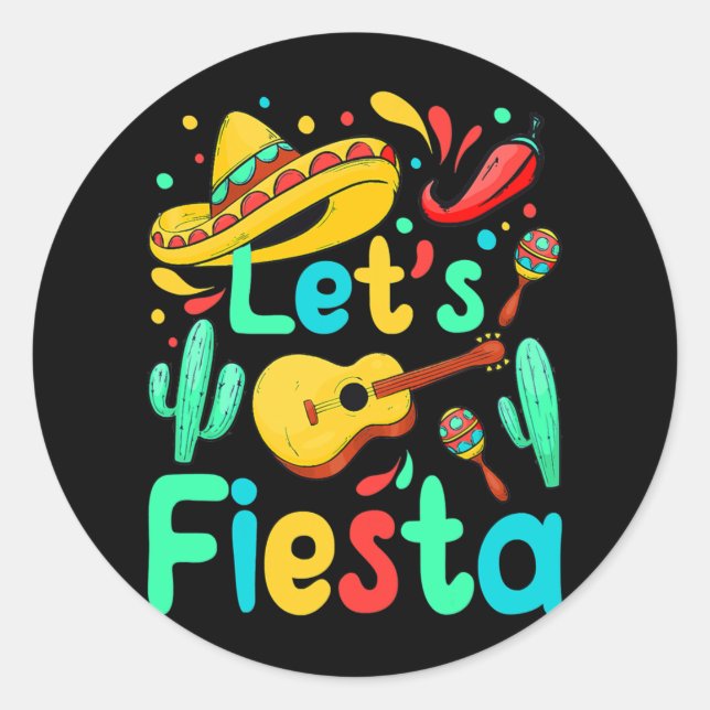 Mexican Cinco de Mayo Fiesta Women Men Sombrero Runder Aufkleber (Vorderseite)