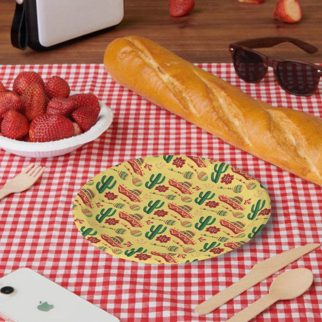 Mexican Cinco De Mayo Pattern  Pappteller (Picknick)