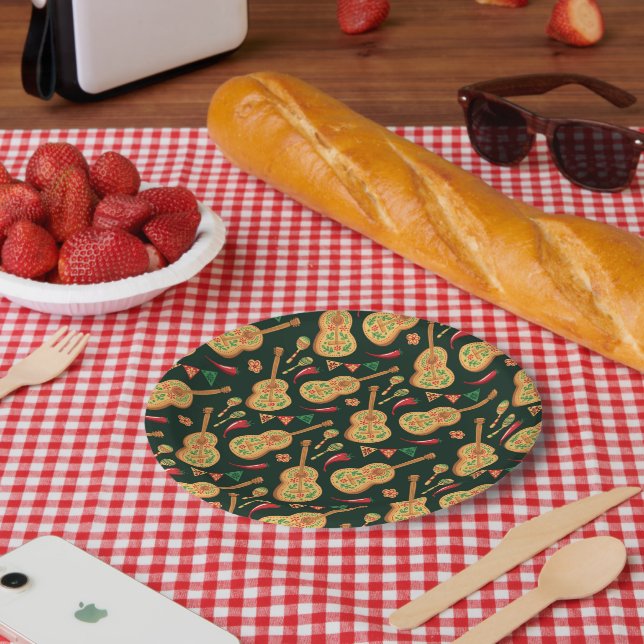 Mexican Cinco De Mayo Pattern  Pappteller (Picknick)