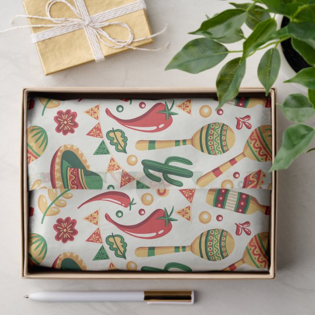 Mexican Cinco De Mayo Pattern  Seidenpapier (Geschenk)