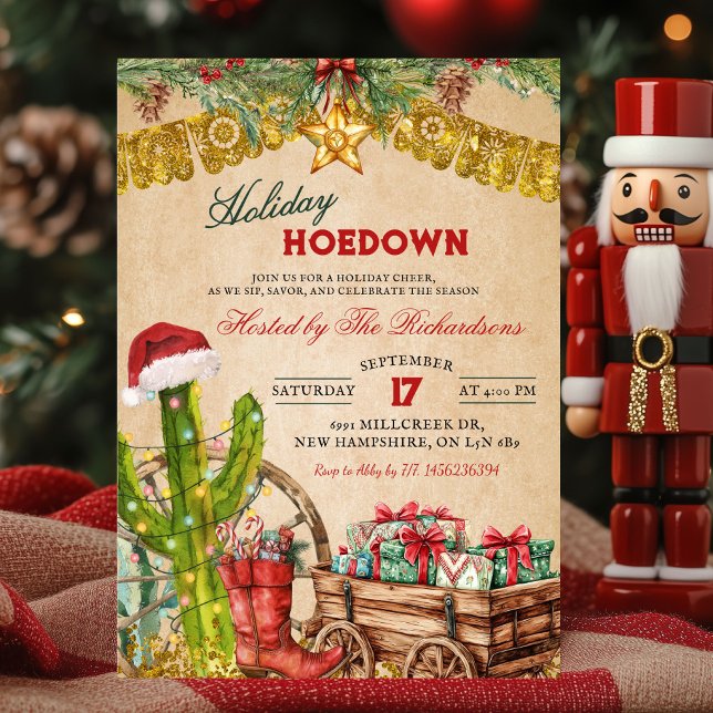 Mexican Cowboy Christmas Holiday Hoedown Fiesta Einladung (Von Creator hochgeladen)