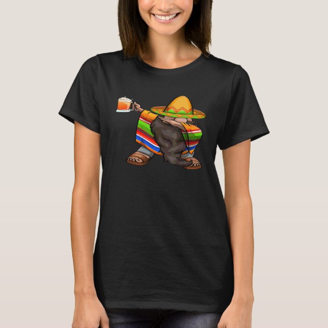 Mexican Dabbing Gnome Cinco De Mayo Poncho Sombrer T-Shirt (Vorderseite)