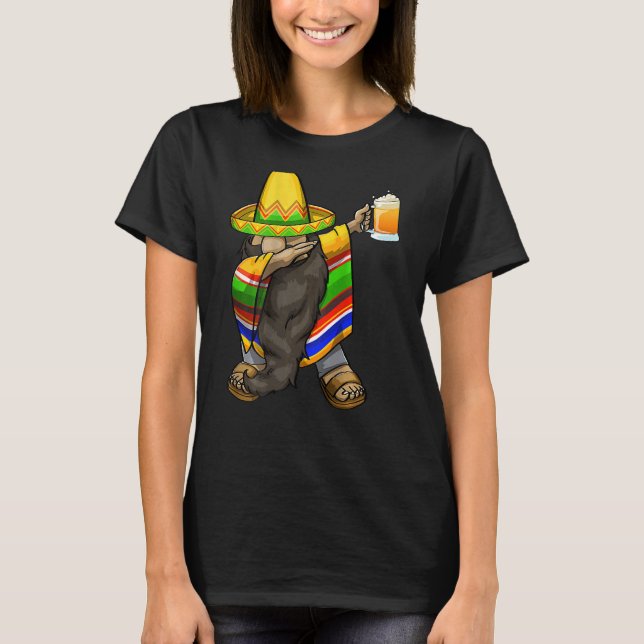 Mexican Dabbing Gnome Cinco De Mayo Poncho Sombrer T-Shirt (Vorderseite)