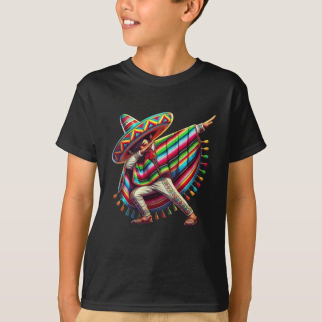 Mexican Dabbing Poncho Cinco De Mayo Dab Fiesta Bo T-Shirt (Vorderseite)