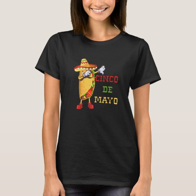 Mexican Dabbing Taco Cinco De Mayo Poncho Sombrero T-Shirt (Vorderseite)