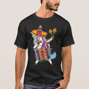 Mexican Dabbing Unicorn Cinco De Mayo Sombrero Mar T-Shirt