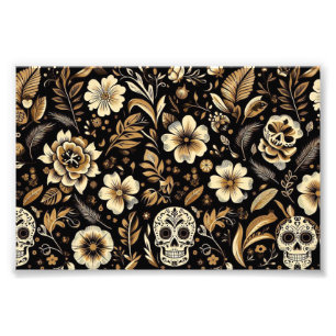 Mexican Dead and Floral Art Fotodruck