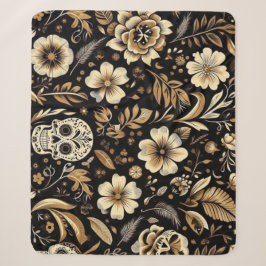 Mexican Dead and Floral Black Art Poker Sherpadecke