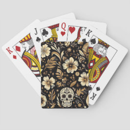 Mexican Dead and Floral Black Art Poker Spielkarten