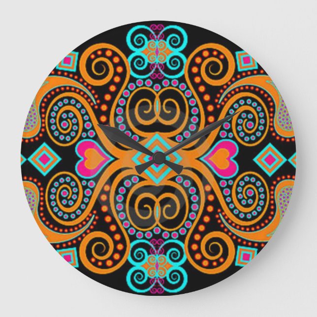 Mexican Design Große Wanduhr (Vorderseite)